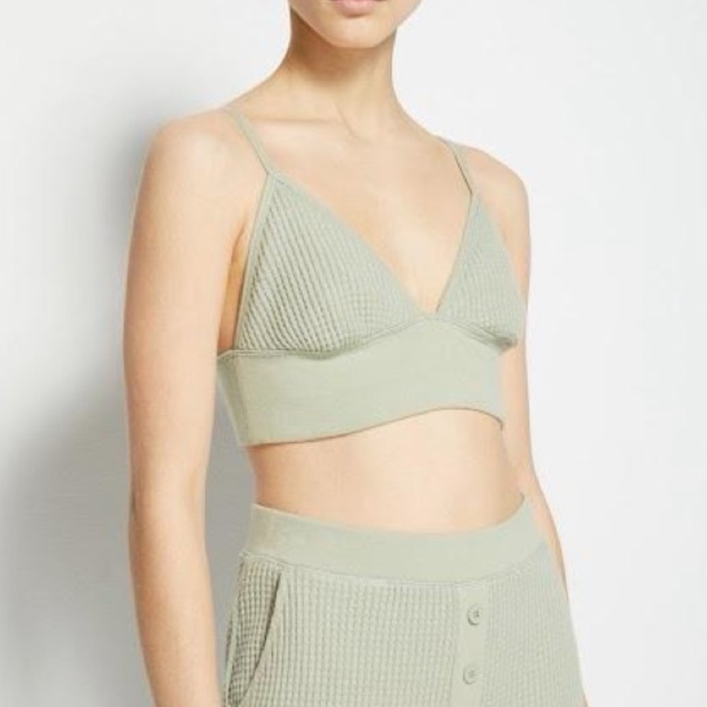 JONATHAN SIMKHAI Juliette Waffle Bralette In Willow